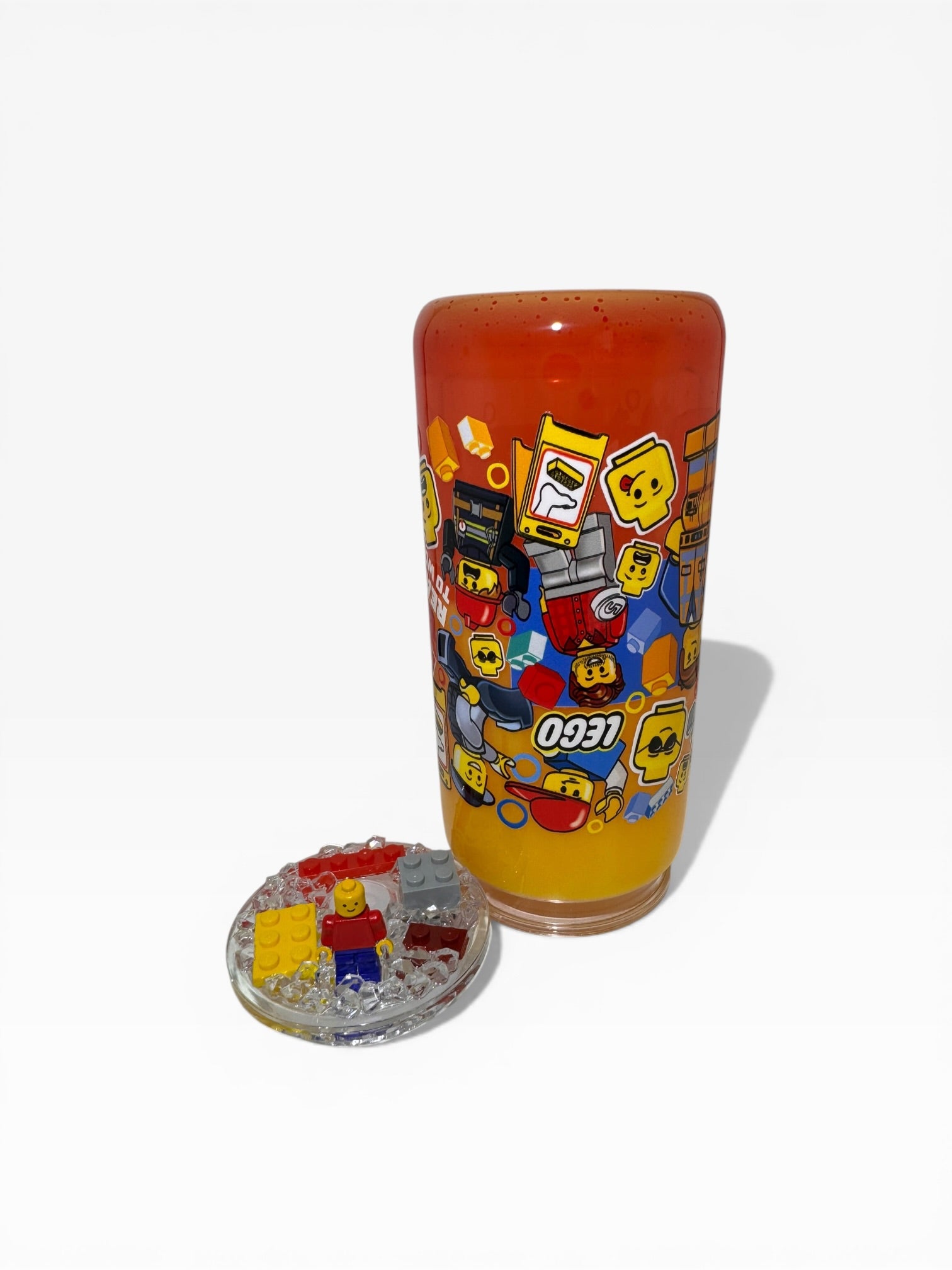 LEGO Adventure Snow Globe Tumbler 20oz – Custom Mini Figure Lid