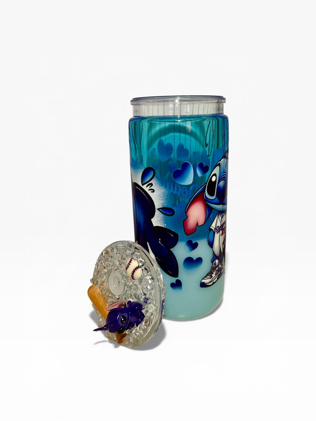 Stitch LA Dodgers Theme Snow Globe Tumbler 20oz