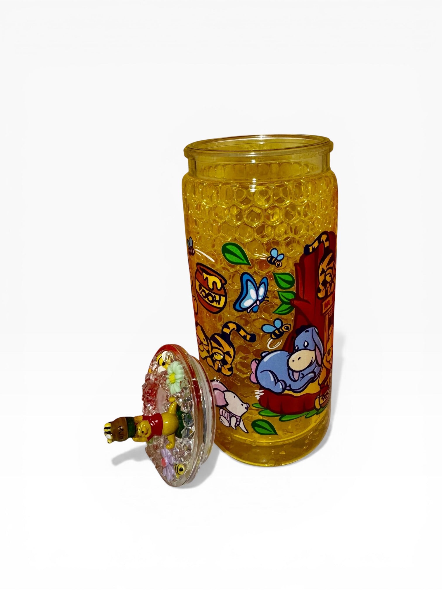 Winnie the pooh Globe Tumbler with Miniature Lid – 20oz Custom Cup