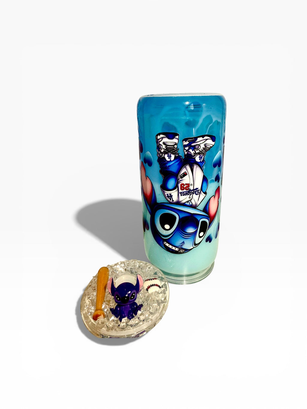 Stitch LA Dodgers Theme Snow Globe Tumbler 20oz
