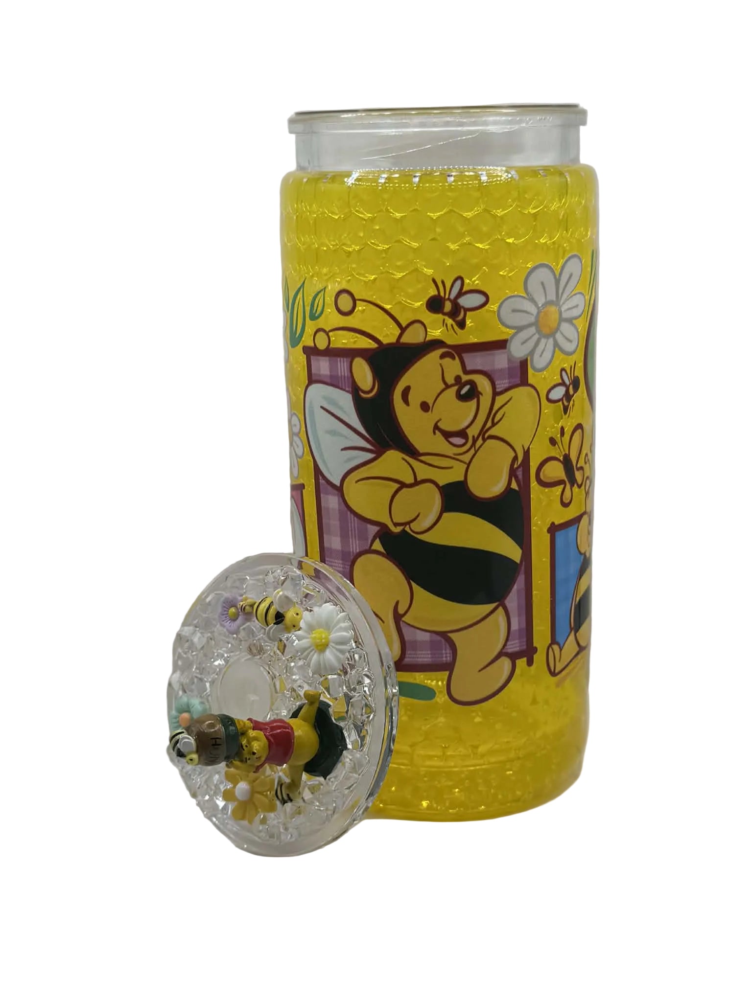 Honey Bear Snow Globe Tumbler with Miniature Lid – 20oz Custom Cup